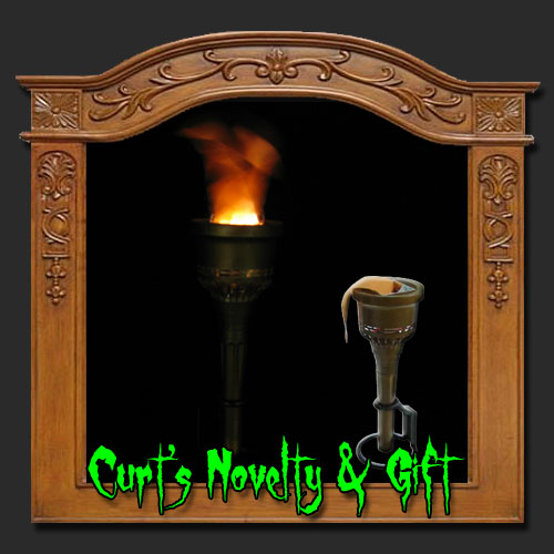 SET OF 4 HALLOWEEN SILK FLAME TORCH LIGHT Haunted Prop  